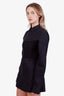 Dion Lee Black Cotton Knit Poplin Hook & Eye Mini Dress Size 4