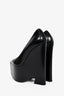 Versace Black Leather Mega Platform Heels Size 38.5