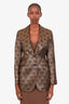 Gucci Gold/Black Metallic Jacquard GG Single Breasted Blazer Size 40
