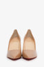 Christian Louboutin Nude Leather Pointed Toe Heels Size 37