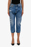 R13 Blue Distressed Denim Capri Jeans Size 25