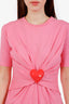 Moschino Pink Inflatable Heart Jersey T-shirt Dress Size 6