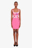 Balmain Pink Gold Button Detail Mini Skirt Size 38