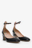 Valentino Black Patent Leather 'Tan-Go' Ankle Strap Pumps Size 36.5