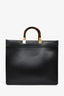 Fendi Black Leather Medium Sunshine Shopper Tote with Strap