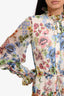 Alexis Cream/Multicolour Floral Long Sleeve Ruffle Mini Dress Size XS