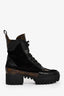 Bottes Laureate Louis Vuitton en daim noir et toile Monogram, taille 39,5