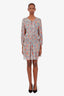 Joie Blue/Multicolour Silk Floral Long Sleeve Mini Dress with Slip Size L