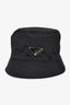 Prada Black Nylon Triangle Logo Bucket Hat Size M