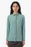 Etro Green/Purple Silk Button Down Collared Top Size 40