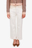 Pre-loved Chanel™ White/Beige Denim Straight Leg Jeans Size 34