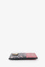Prada Black/Red/White/Pink Printed Saffiano Leather Card Holder