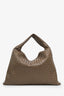 Bottega Veneta Beige Intrecciato Woven Calfskin Leather Large 'Hop' Bag