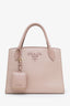 Prada Blush Leather Logo Tote Bag with Strap