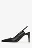 Hermès Black Leather Pointed Kelly 'Lover' Slingback Heels Size 38