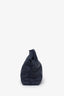 Loewe Navy Leather Medium Flamenco Leather Clutch With Extra Canvas And Woven Spiral Straps