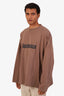 Balenciaga Brown Oversized Distressed Logo Long Sleeve Shirt Size 5 Mens