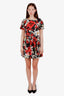 Dolce & Gabbana Black/Red Cotton Floral Mini Dress Size 40