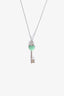 Tiffany & Co. Sterling Silver Blue Enamel Mini Heart Key Pendant Necklace