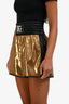 Dolce & Gabbana Gold Metallic 'UFC' Style Shorts Size 40