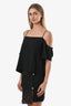 T by Alexander Wang Black Crepe Cold Shoulder Cropped Top Size 6
