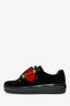 Prada Black/Red Velvet 'Trompe L'oeil' Buckle Sneakers Size 35.5