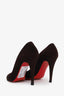Christian Louboutin Brown Suede Round Toe Heels Size 37