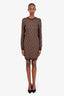Fendi Brown Zucca Print Long Sleeve Mini Dress Size 42
