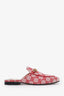 Gucci Red Canvas GG Monogram Princeton Mules Size 37