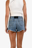 Alexander Wang Blue Denim High Rise 'Bite' Shorts Size 24