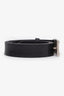 Prada Black Leather Rectangle Logo Buckle Belt Size 95