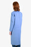 Sandro Blue Wool Blend Single Breast Midi Coat Size 36