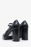 Pre-loved Chanel™ Black Lambskin Patent Cap Toe Mary Jane Heels Size 37
