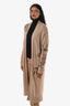360 Cashmere Camel Cashmere Floral Print Skull Embroidered Long Cardigan Size XS