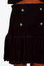 Sandro Black Knit Buttoned Cropped Vest + Mini Skirt Set Size 38