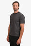 Balmain Black/Grey Monogram Cotton Crewneck T-Shirt Size S Mens