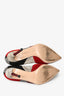 Gianvito Rossi Red/Grey Suede Patchwork Pointed Heels Size 36.5