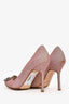Manolo Blahnik Pink Sparkle Crystal Embellished Hangisi Heels Size 36.5