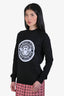Balmain Black White Logo Crewneck Sweatshirt Size 34