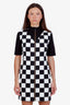 Louis Vuitton 2020 Black/White Checkered Monogram Trimmed Mini Dress Size 40