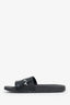 Givenchy Black Croc Embossed Logo Slide Sandals Size 41