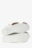 Fendi White/Red Leather Shearling Zucca FF Logo Trimmed Sneakers Size 36
