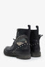 Fendi Black Leather Studded Accents Combat Boots Size 40.5