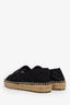 Pre-loved Chanel™ Black Lace and Patent CC Espadrilles Size 36