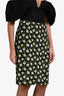 Dolce & Gabbana Black/White Floral Silk Knee Length Skirt Size 44