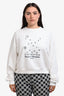 Maison Margiela White Logo Embroidered Crewneck Sweater Size M