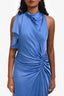 A.L.C Blue Single Draped Bunched Side 'Pia' Maxi Dress Size 6