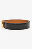 Hermès 2012 Black/Brown Leather Reversible H Buckle Belt Size 90