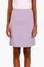 Courreges Purple Wool Logo Embroidery Midi Skirt est Size M