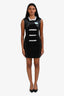 Louis Vuitton Black/Silver Leather Sleeveless Biker Dress Size 36